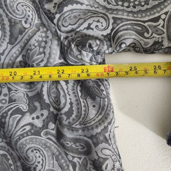 Tasso Elba Shirt Mens Large Gray Paisley Long Sleeve Button Up FLAWS - Picture 7 of 13